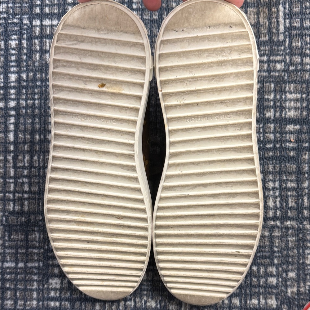 Authentic Louis Vuitton Brown and Monogram Women's Sneakers - Picture 2 of 7